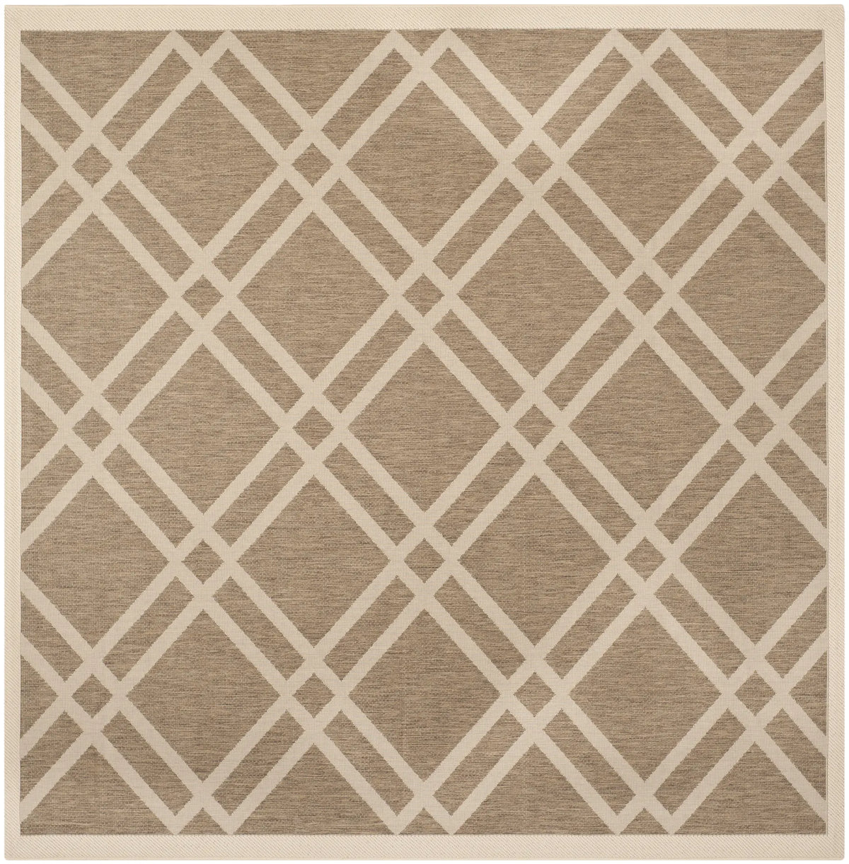 Safavieh Courtyard 7'-10" x 7'-10" Rug in Brown / Bone