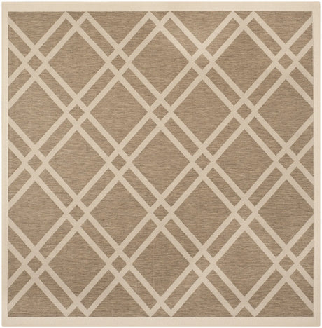 Safavieh Courtyard 7'-10" x 7'-10" Rug in Brown / Bone