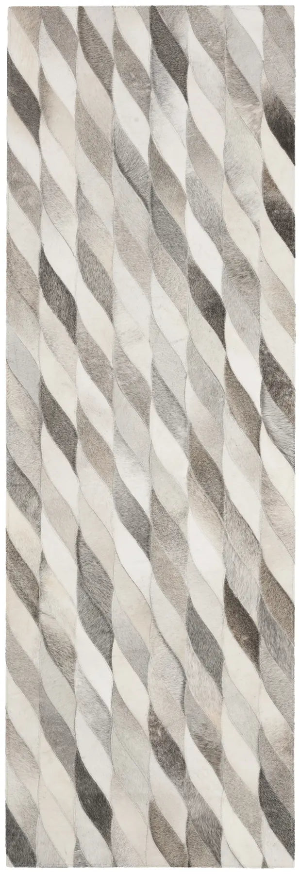 Safavieh Studio Leather 2'-3" x 7'-0" Rug in Ivory / Grey