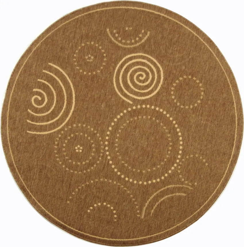 Safavieh Courtyard 5'-3" x 5'-3" Rug in Brown / Natural