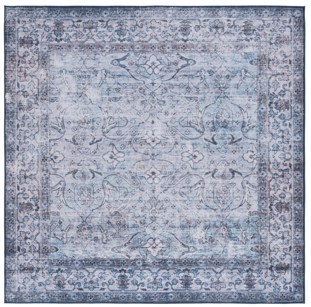 Safavieh Tucson 6'-0" x 6'-0" Rug in Aqua / Pink