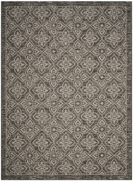 Safavieh Courtyard 6'-7" x 9'-6" Rug in Black / Light Grey