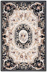 Safavieh Savonnerie 4'-0" x 6'-0" Rug in Ivory / Black