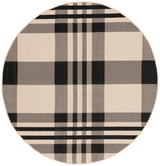 Safavieh Courtyard 5'-3" x 5'-3" Rug in Black / Bone