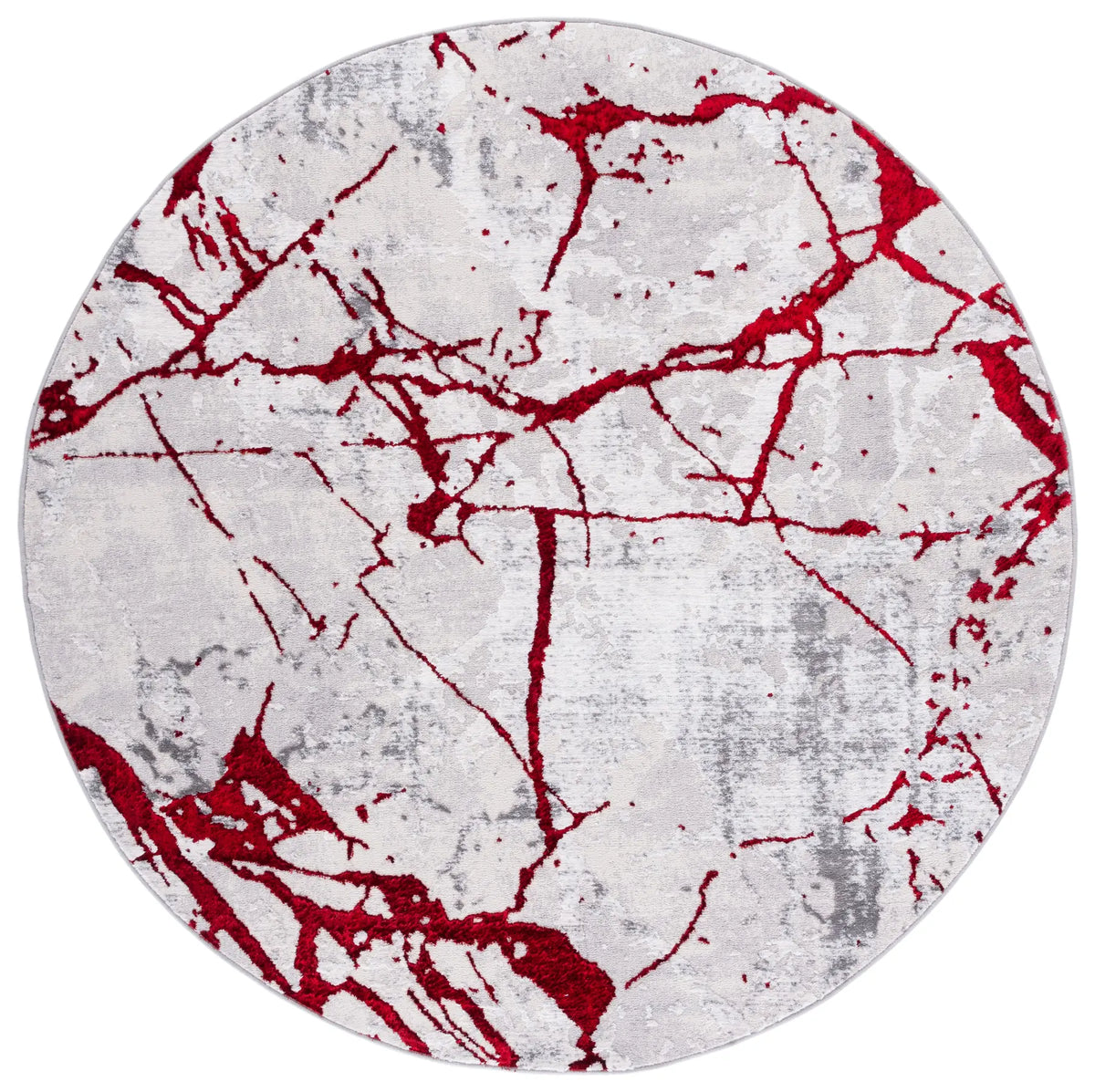 Safavieh Amelia 6'-7" x 6'-7" Rug in Grey / Red