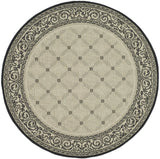 Safavieh Courtyard 5'-3" x 5'-3" Rug in Sand / Black