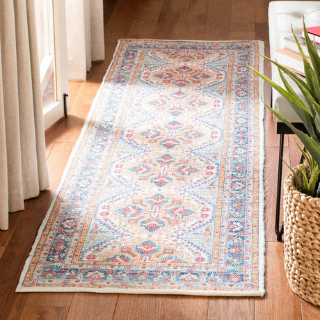 Safavieh Saffron 2'-3" x 8'-0" Rug in Rust / Blue