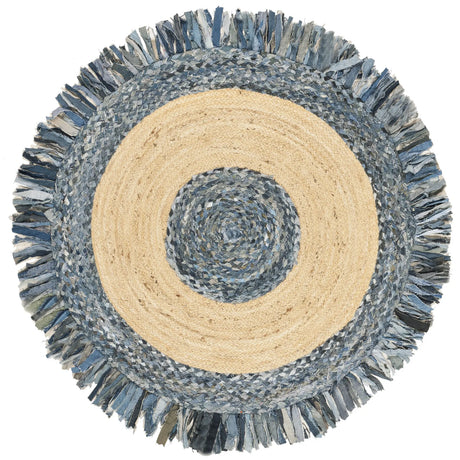 Safavieh Cape Cod 4'-0" x 4'-0" Rug in Ivory / Denim