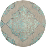 Safavieh Dip Dye 5'-0" x 5'-0" Rug in Grey / Turquoise
