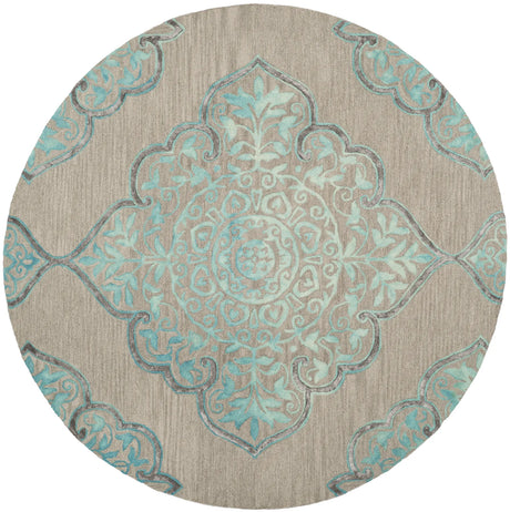 Safavieh Dip Dye 5'-0" x 5'-0" Rug in Grey / Turquoise