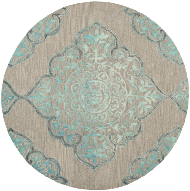 Safavieh Dip Dye 5'-0" x 5'-0" Rug in Grey / Turquoise