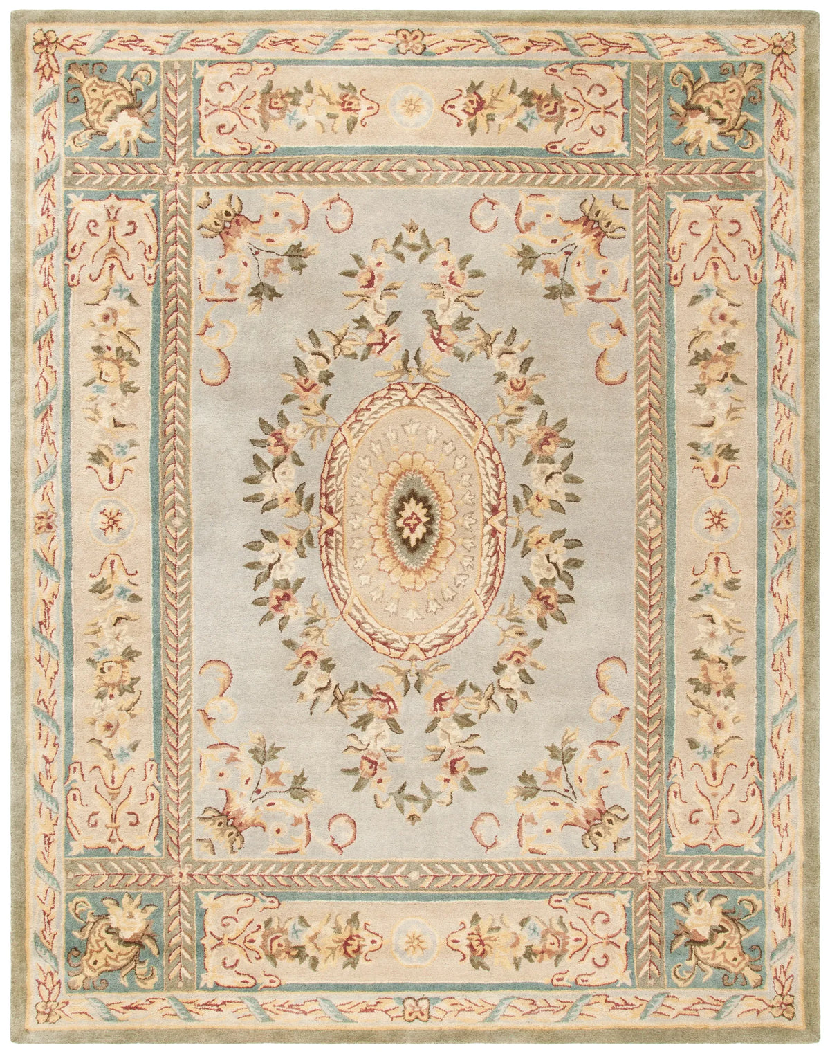Safavieh Bergama 9'-6" x 13'-6" Rug in Light Blue / Ivory