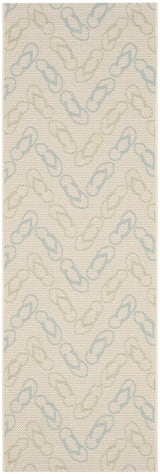 Safavieh Courtyard 2'-3" x 6'-7" Rug in Beige / Aqua
