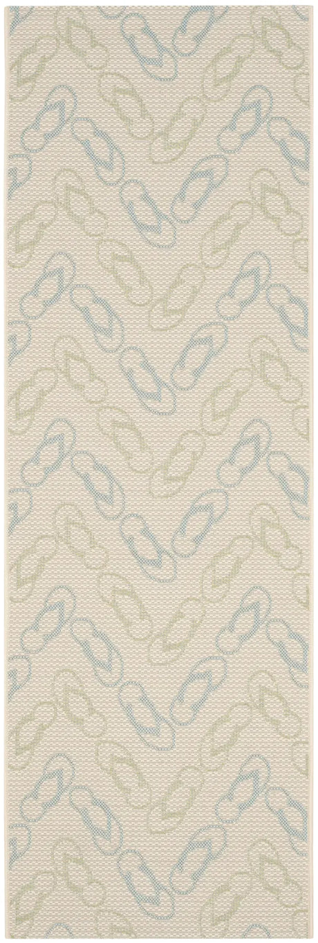 Safavieh Courtyard 2'-3" x 6'-7" Rug in Beige / Aqua