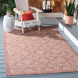 Safavieh Courtyard 5'-3" x 7'-7" Rug in Rust / Light Grey
