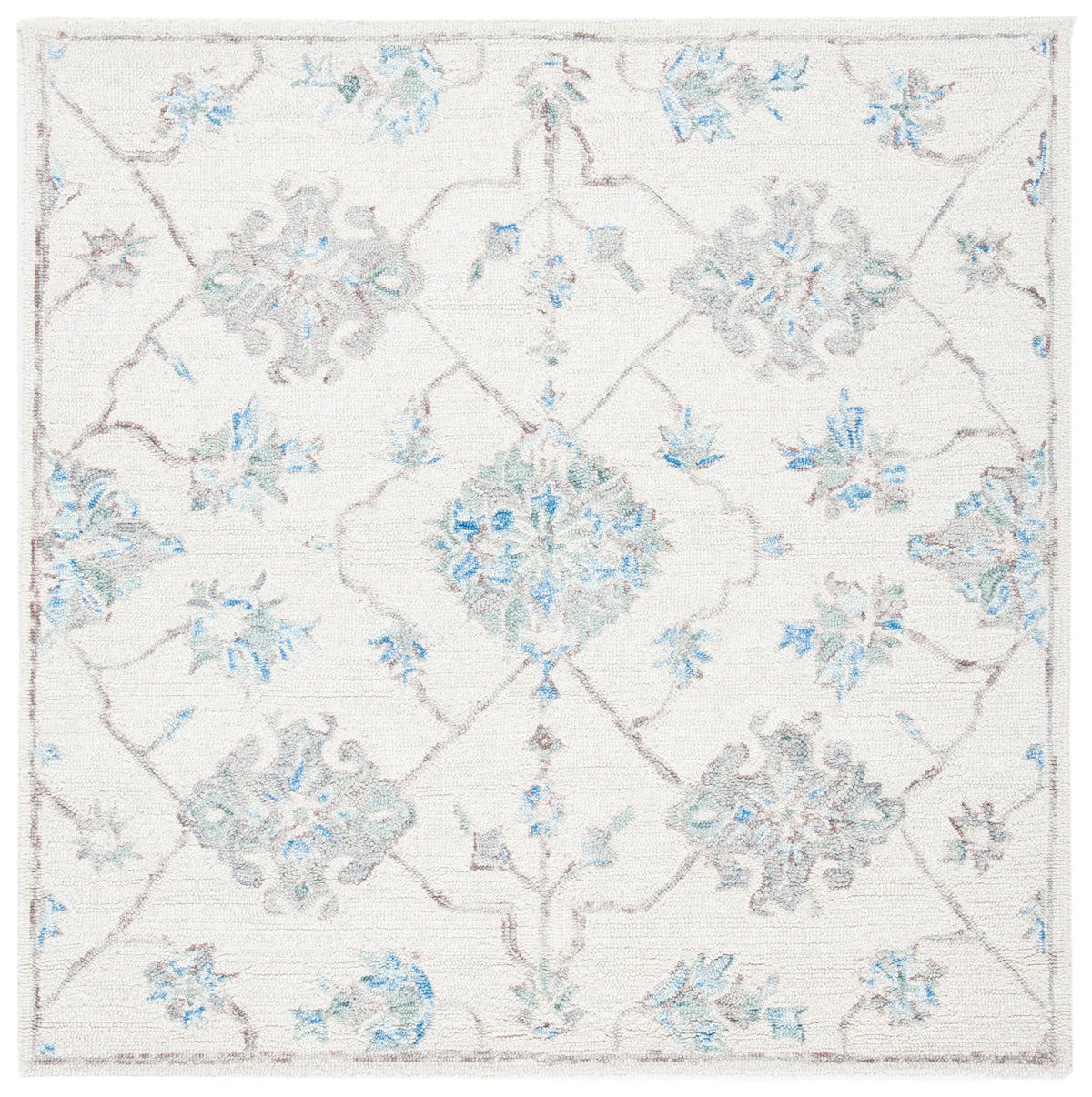 Safavieh Micro-Loop 5'-0" x 5'-0" Rug in Ivory / Grey