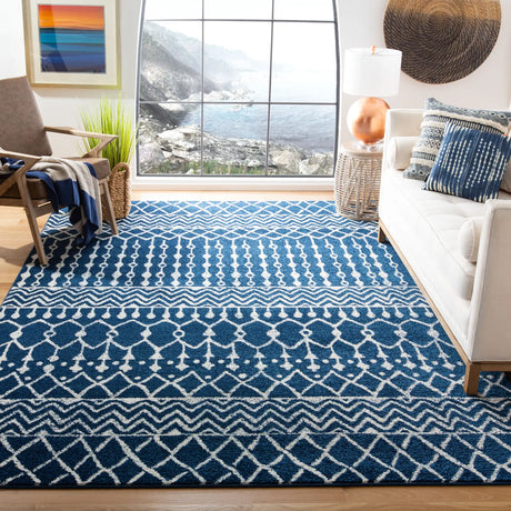 Safavieh Tulum 10'-0" x 13'-0" Rug in Navy / Ivory