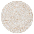 Safavieh Braided 5'-0" x 5'-0" Rug in Ivory / Brown
