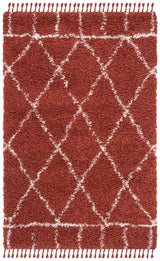 Safavieh Pro Lux Shag 400 4'-0" x 6'-0" Rug in Rust / Creme