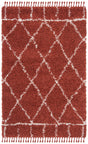 Safavieh Pro Lux Shag 400 4'-0" x 6'-0" Rug in Rust / Creme