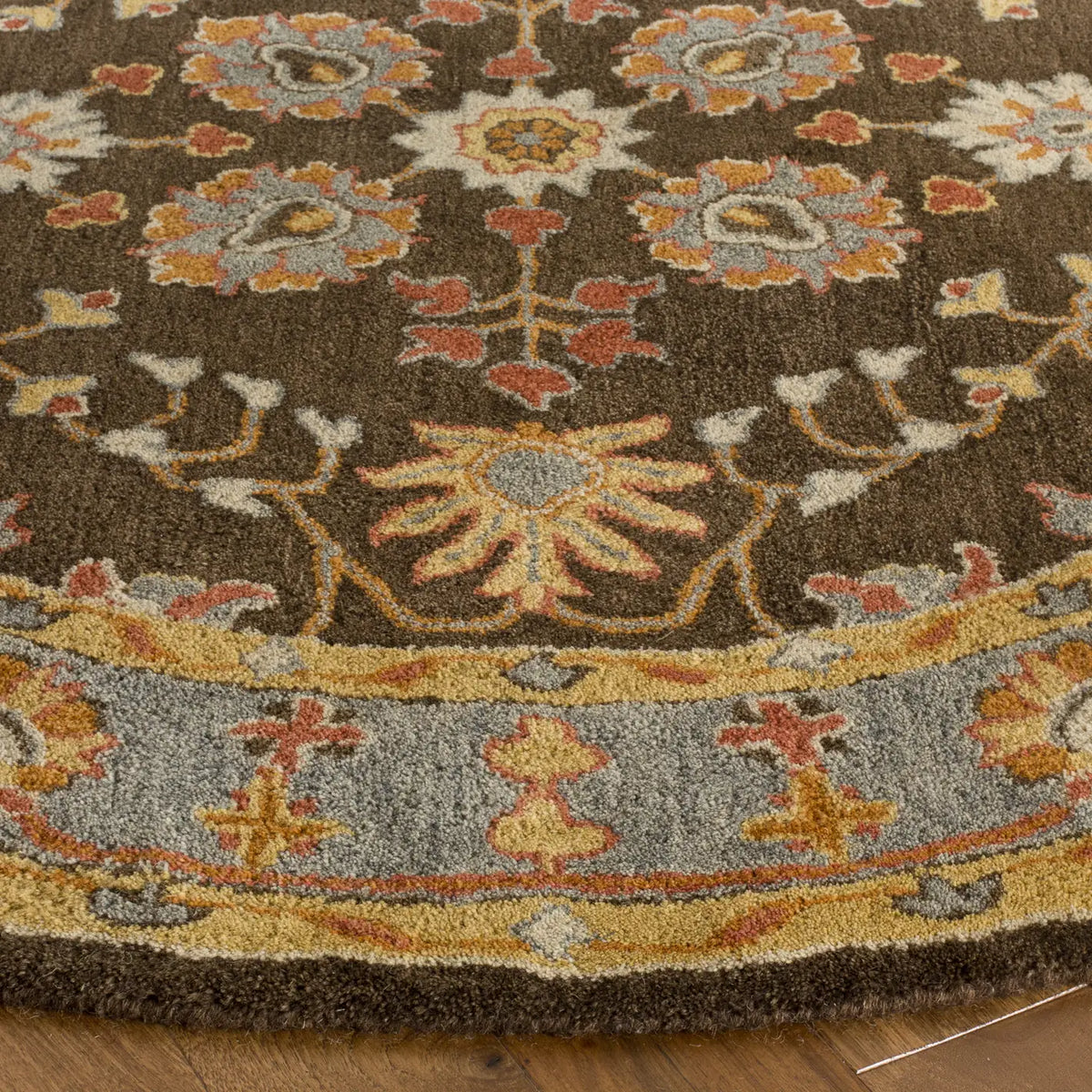 Safavieh Heritage 6'-0" x 6'-0" Rug in Charcoal / Blue