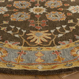 Safavieh Heritage 6'-0" x 6'-0" Rug in Charcoal / Blue