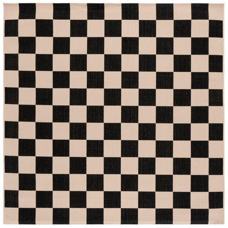 Safavieh Courtyard 6'-7" x 6'-7" Rug in Black / Beige