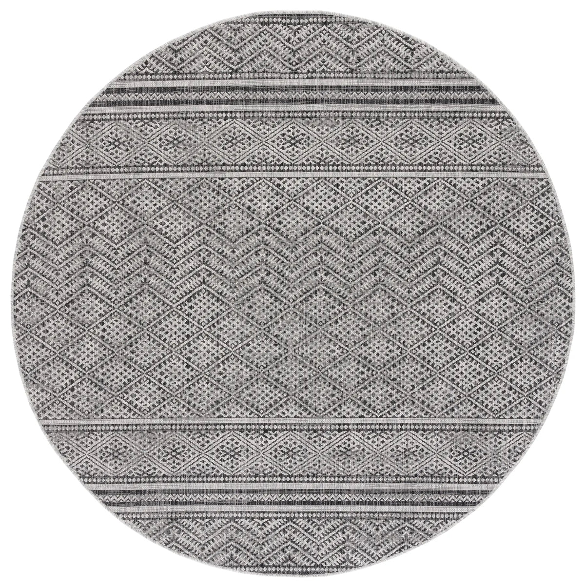 Safavieh Courtyard 5'-3" x 5'-3" Rug in Black / Grey