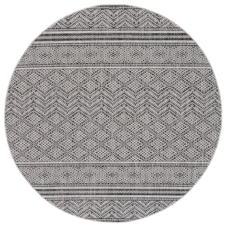 Safavieh Courtyard 5'-3" x 5'-3" Rug in Black / Grey