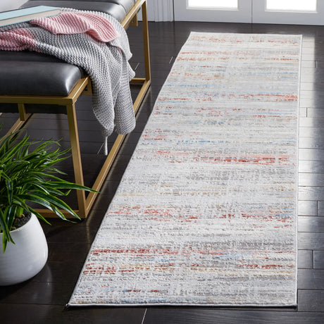 Safavieh Shivan 100 2'-2" x 8'-0" Rug in Light Grey / Rust