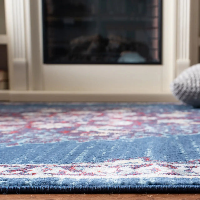 Safavieh Brentwood 4'-0" x 6'-0" Rug in Navy / Burgundy