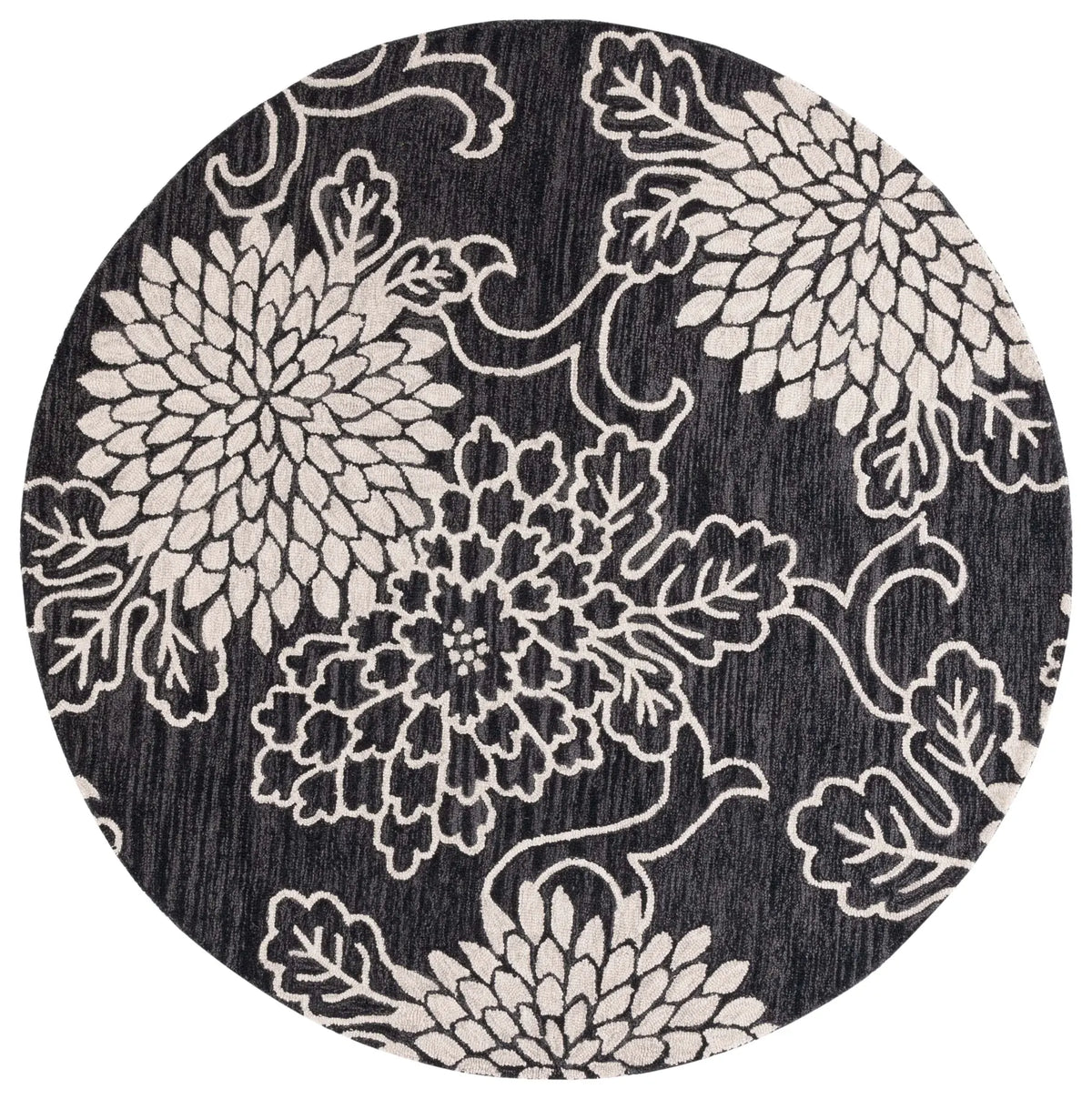 Safavieh Jardin 6'-0" x 6'-0" Rug in Black / Ivory