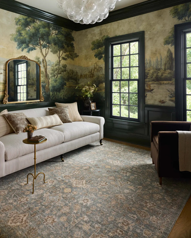 Chris Loves Julia x Loloi Palma PLM-05 Blue / Natural Rug - room scene 3