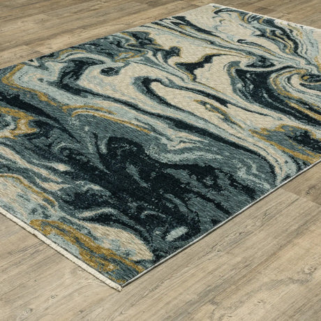 Oriental Weavers Sphinx Capella CAP10 Blue Rugs - angle detail