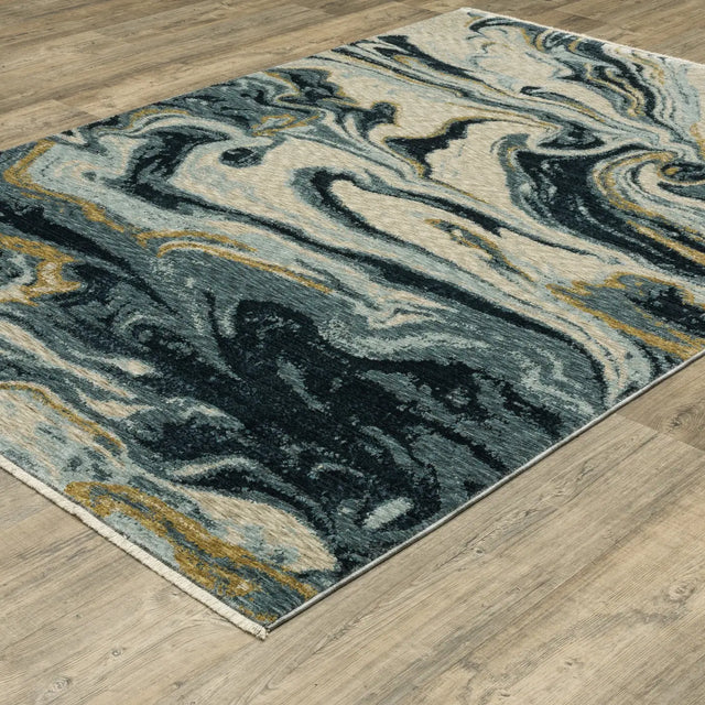 Oriental Weavers Sphinx Capella CAP10 Blue Rugs - angle detail