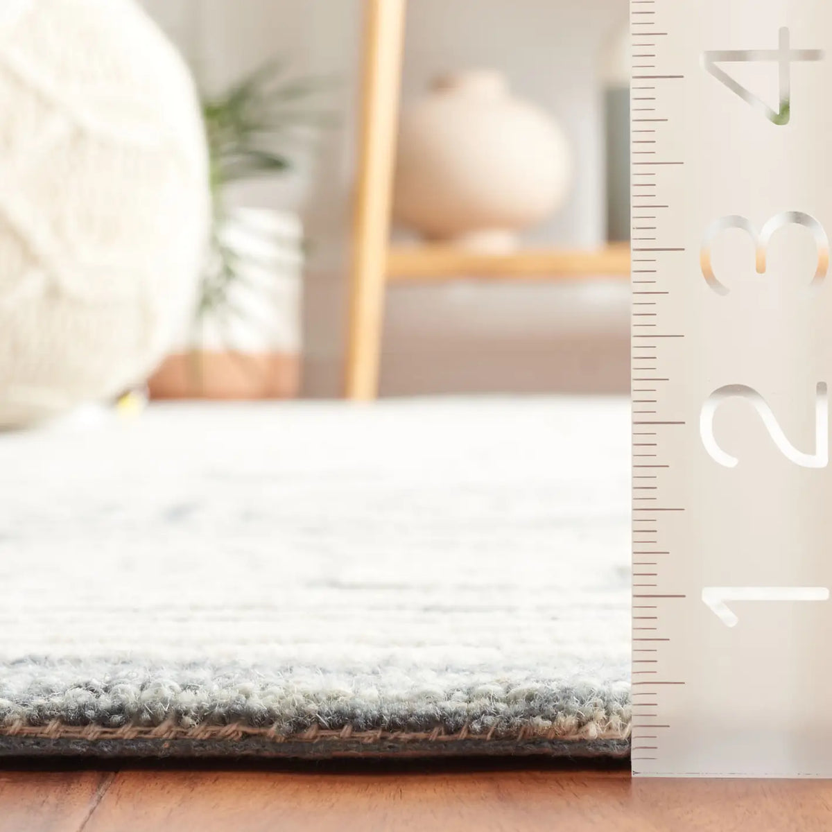 Safavieh Ebony 4'-0" x 6'-0" Rug in Ivory / Dark Grey