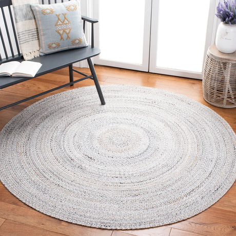Safavieh Braided 6'-0" x 6'-0" Rug in Grey