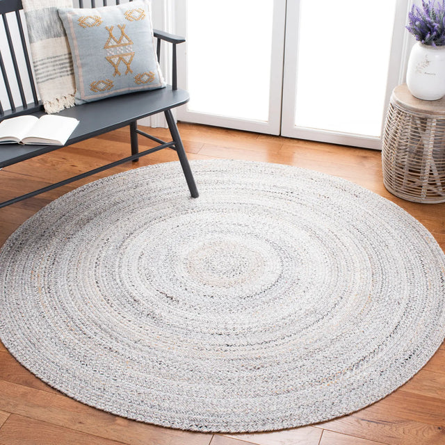 Safavieh Braided 6'-0" x 6'-0" Rug in Grey