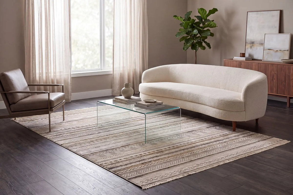 Dynamic Rugs Ruby 2182 Ivory/Taupe/Grey Rug - Room