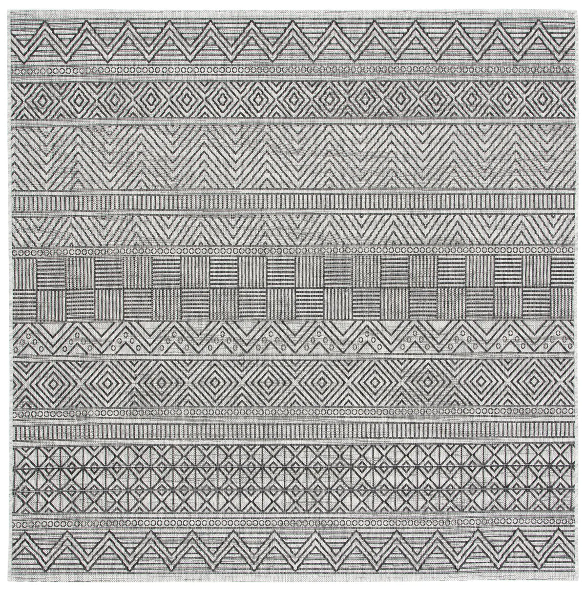Safavieh Courtyard 6'-7" x 6'-7" Rug in Black / Grey