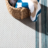 Safavieh Courtyard 4'-0" x 5'-7" Rug in Ivory / Teal