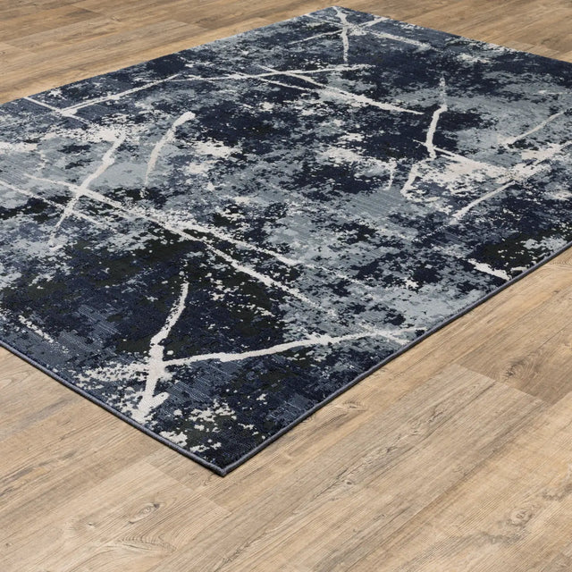 Oriental Weavers Sphinx Caravan 7150B Blue/ Blue Rugs - angle detail