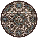 Safavieh Veranda 5'-3" x 5'-3" Rug in Chocolate / Cream