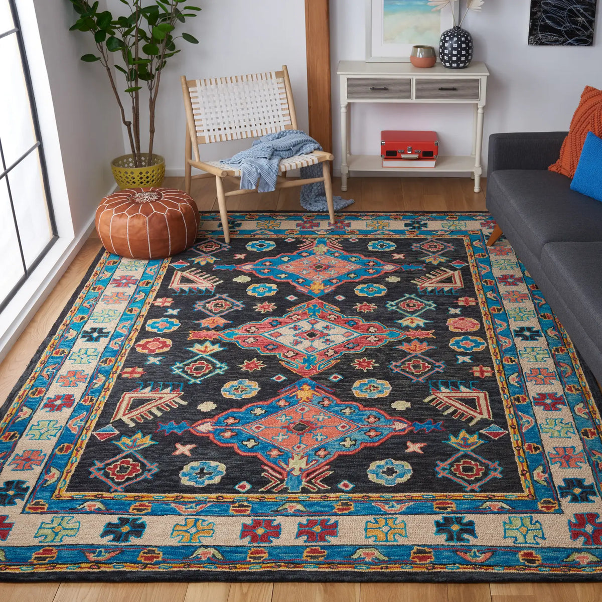 Safavieh Aspen 10'-0" x 14'-0" Rug in Charcoal / Blue