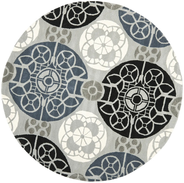 Safavieh Wyndham 7'-0" x 7'-0" Rug in Grey / Black