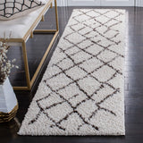 Safavieh Berber Shag 2'-3" x 8'-0" Rug in Creme / Brown