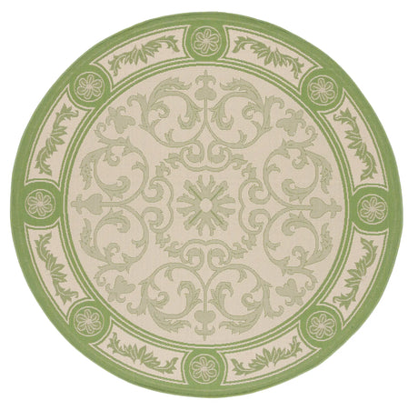 Safavieh Courtyard 6'-7" x 6'-7" Rug in Natural / Olive