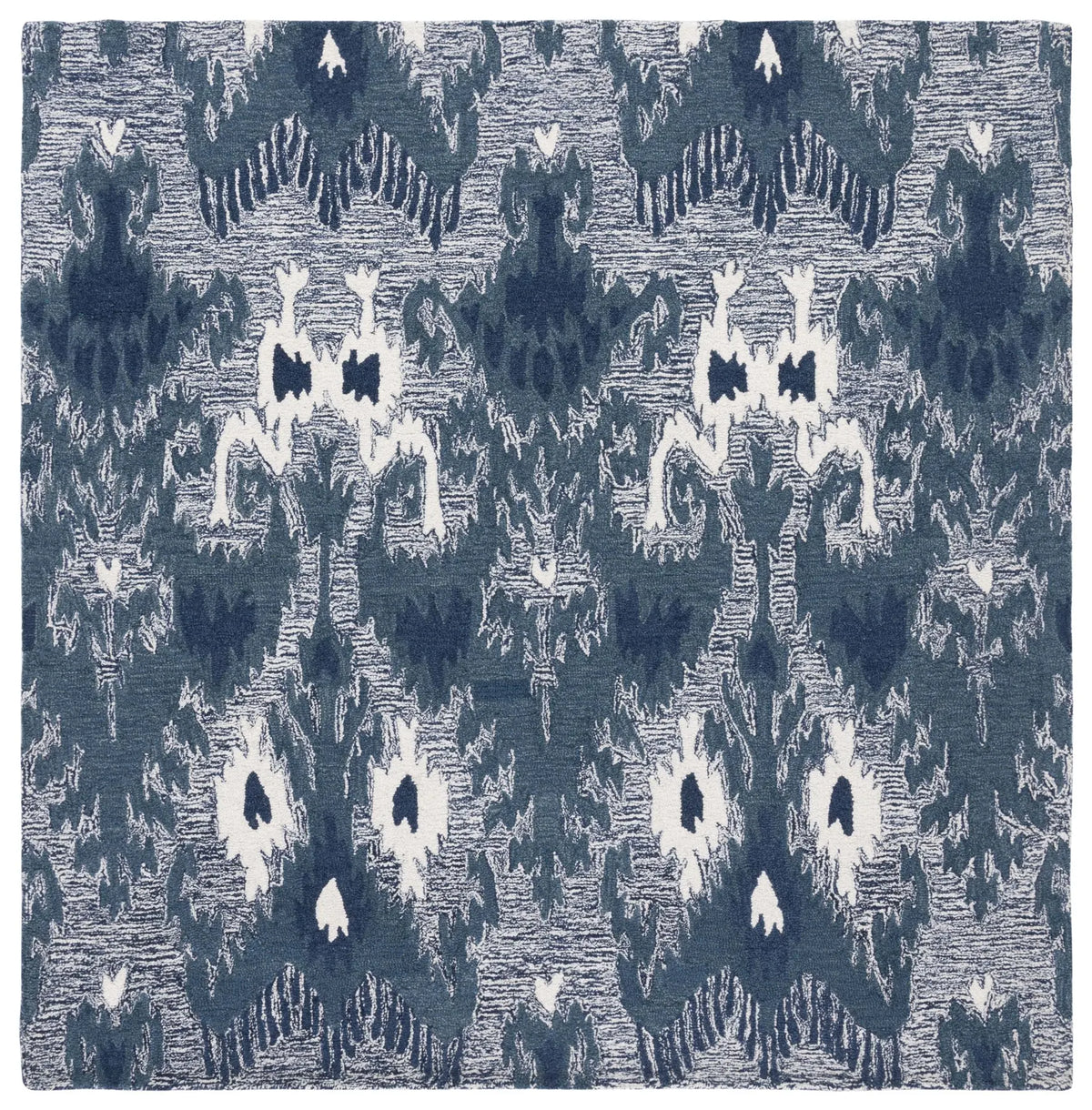 Safavieh Ikat 6'-0" x 6'-0" Rug in Blue / Ivory