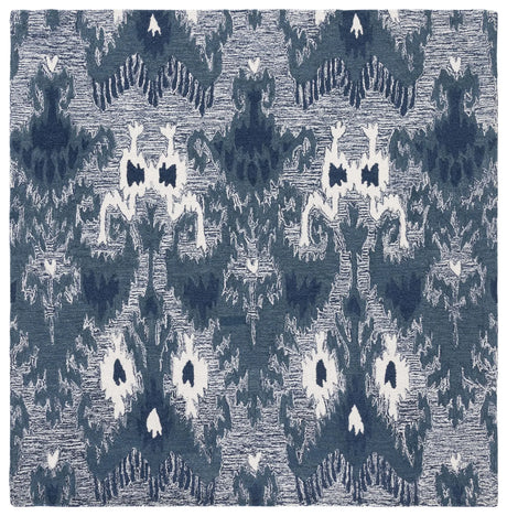 Safavieh Ikat 6'-0" x 6'-0" Rug in Blue / Ivory