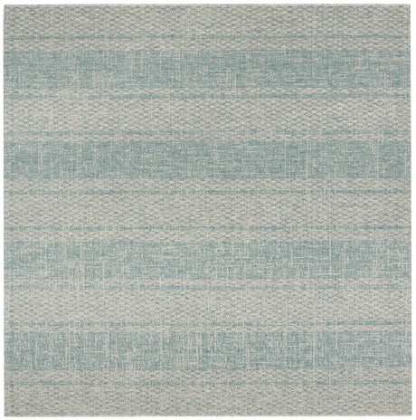 Safavieh Courtyard 6'-7" x 6'-7" Rug in Light Grey / Aqua